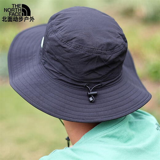 The North Face 北面渔夫帽男女同款春夏款运动户外宽帽檐帽防晒遮阳帽5FX6 5FX6-JK3/黑色/22-24循环款 LXL/60cm左右
