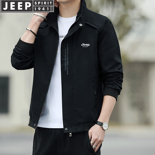 JEEP SPIRIT Jeep Jacket Men's Jacket Autumn and Winter New Plus Velvet Thickened Young and Autumn Spring and Autumn Tops Fashionable Leisure Clothing Army Green (Regular) XL (125Jin Jin is equal to 0.5kg -140Jin Jin is equal to 0.5kg)
