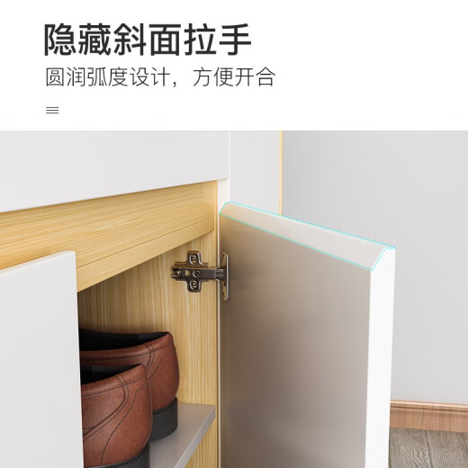 Knorr Mingpin Shoe Cabinet Large Capacity Multifunctional 1.2 Meter Widened and Thickened Living Room Entrance Door Dustproof Storage Cabinet Modern Simple Wooden Shoe Cabinet H12020P-C15
