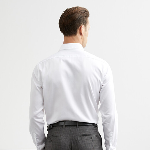Virtue rich satin mercerized cotton non-iron French shirt business formal wear men's dress pure cotton long-sleeved shirt YCM60242083 white 39