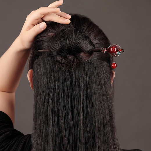 Kamalun (KAMALUN) 2025 new style hairpin for women, ancient style, classical style, Hanfu, tassels, super fairy coiled hair, Chinese style Valentine's Day gift, drunk dye fleeting (hairpin length 16 cm) + gift box
