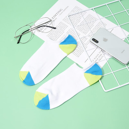[10/5 pairs] Simple and fashionable solid color cotton socks, short socks, boat socks, men's and women's socks, invisible sports sweat-absorbent breathable cotton socks, blended boat socks, not easy to slip, elastic and skin-friendly [5 pairs] Men's comfortable and breathable cotton socks, one size fits all