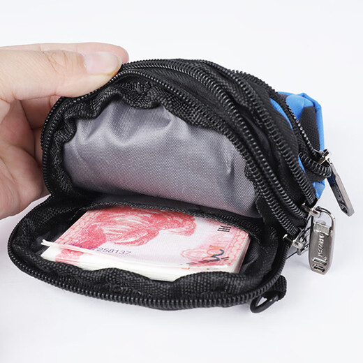 
Rott Eddy's waist bag, construction site mobile phone bag new multi-function mini bag mobile bag sports work and wear leather light blue 829
