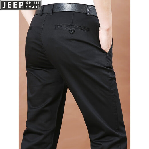 Jeep (Jeep) Herbst und Winter verdickte schwarze Herrenhosen Großgröße Casual Hosen Herren komfortable louse Business Casual Hosen Straight Hosen Hosen Dünn 5266 Militär Green-No Bullet 31