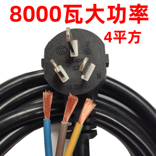 
Puli Pula National Standard High Power Power Power Line Copper Wire 15254 Square Copper Core Wire 10A16A Plug Wire with Plug 4 Square 16A Large Plug 5 meters