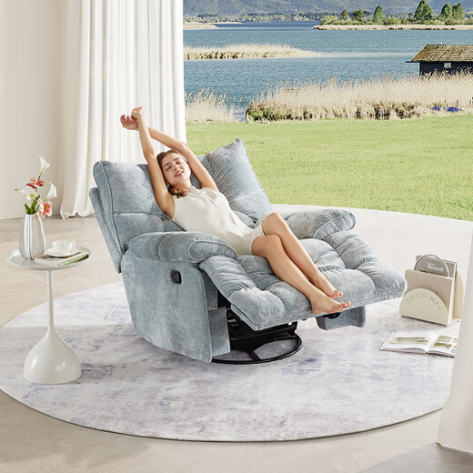 Le Zhibao LAZBOY single sofa living room lazy sofa recliner manual function single chair Polaris Blue-7 days delivery