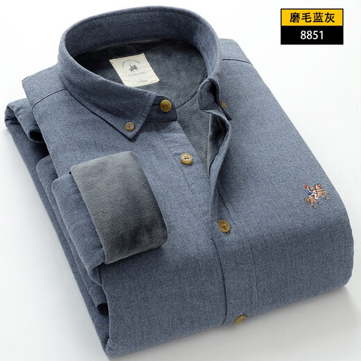 Colombass Winter Plus Velvet Engrosada camisa tibia Camisa a cuadros de manga larga de hombres