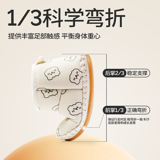 Baby baby snow boots winter plus velvet to keep warm toddler shoes soft sole toddler shoes for men and women baby cotton shoes winter style M47707 khaki color plus velvet to keep warm inner length 13cm (recommended foot length is about 12cm)