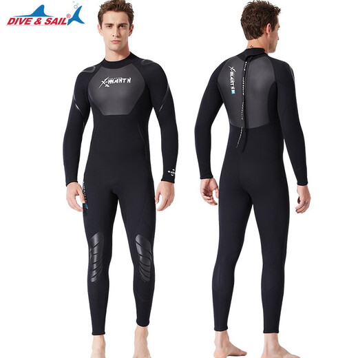 Gumunidaifu thickened warm wetsuit gelcoat winter swimming swimsuit one-piece long-sleeved surfing snorkeling waterproof mother 19491 men's 1 point 5MM S S