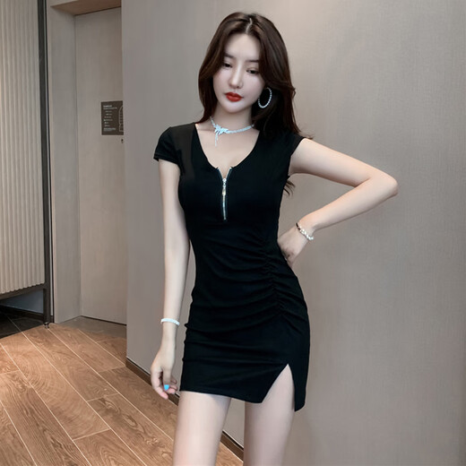 悦景圣夜场性感女装显瘦夜店性感连衣裙洗浴按摩短裙连衣裙技师工作服 XL
