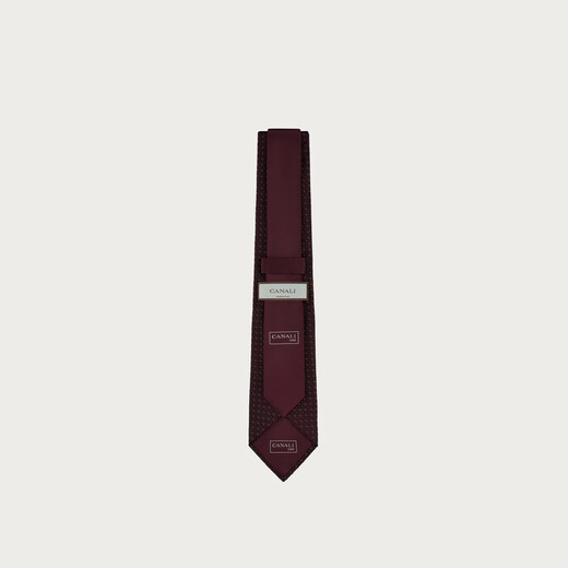 CANALI Connery [Chinese Valentine's Day Gift] Burgundy Micro Flowers Gold Silk Lines Silk Men's Tie Burgundy 3