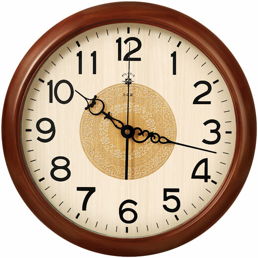 Polaris (POLARIS) European solid wood wall clock living room fashion creative clock simple wall watch decoration quartz clock 38cm