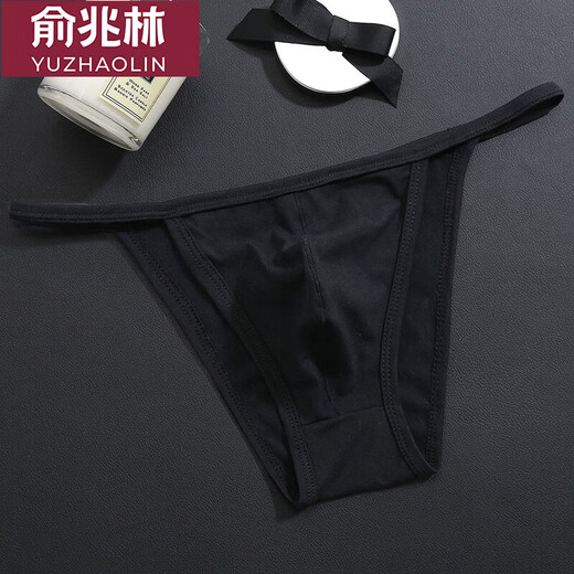 Yu Zhaolin (YUZHAOLIN) low-waisted one-piece men's simple thong skin-friendly cotton underwear men's underwear T-pants thong briefs NK1709 black 1 piece one size fits all (110-140Jin Jin equals 0.5 kg)