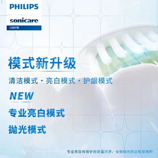 飞利浦（PHILIPS）电动牙刷 S5 PRO 亮白机皇成人声波震动牙刷 HX6730升级款 生日礼物送男友女友 蓝白双支情侣装 HX2481