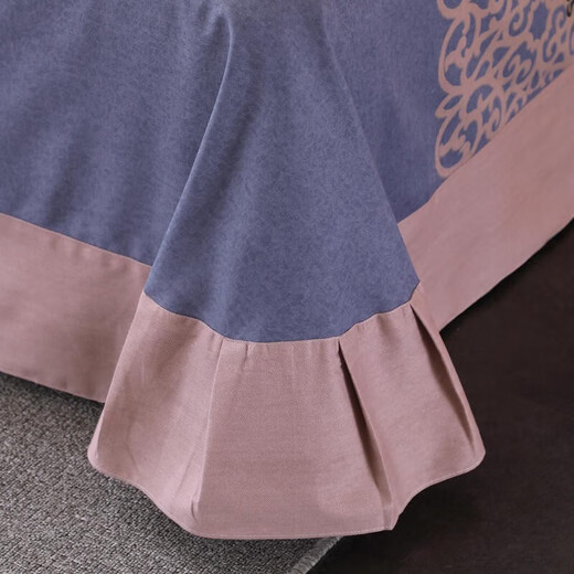 Nanjiren (NanJiren) All-Cotton Furry Four-Piece Bedding Kit Thickened Single and Double Bed High-Strength High-Dense Bed Sheet Four-Piece Cover Xinya/Fangfei Time Blue 1.8 Bed/Bed Sheet (Quilt Cover 200*230cm)