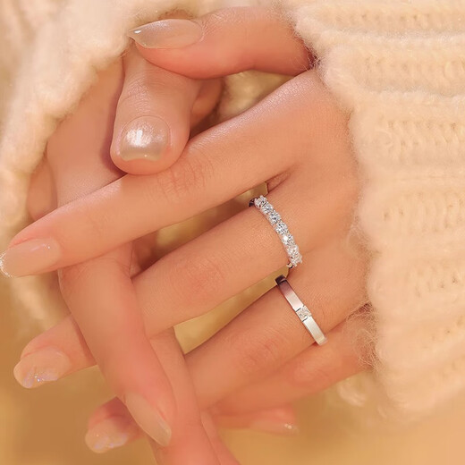 MZMZ platinum couple ring pt950 platinum engagement ring diamond ring Double Eleven birthday gift for girlfriend when/next day delivery - light luxury single purchase (note male/female ring)