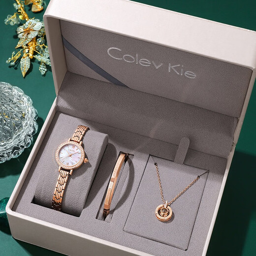 Colevkie birthday gift for girls, thoughtful, high-end and practical gift for girlfriend, wife, best friend, niche exquisite wedding anniversary, rose shell noodle (gift box + bracelet + necklace)