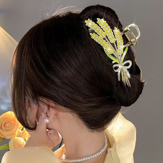 Dingjing high-end wheat ear hairpin for the back of the head 2025 new style hairpin headwear women's birthday gift for girls practical and high-end sense Suisui safety grabber gift box