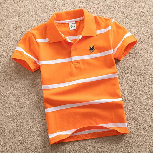 Ropa para niños Camiseta de manga corta Camiseta de verano para niños Camiseta de rayas de solapa de solapa infantil de manga intermedia