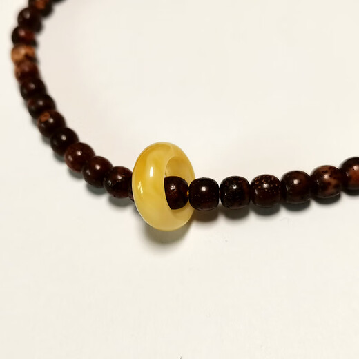 Huilu Russian beeswax running ring Rudraksha seed beads bracelet DIY accessories donut safety buckle loose beads beeswax running ring (17mm)