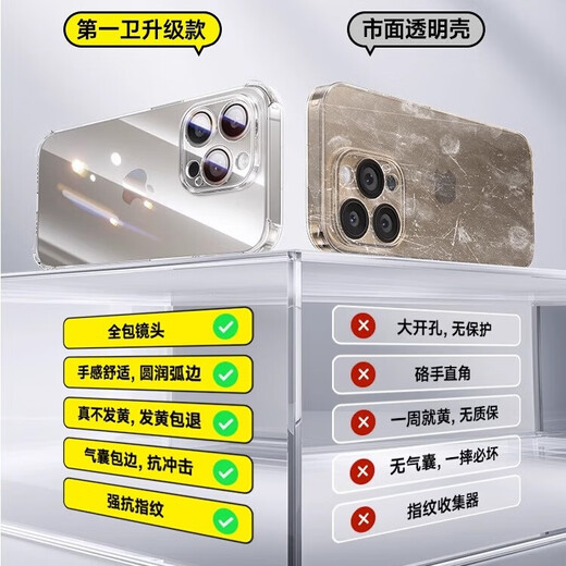 第一卫 DIVI【自带镜头膜】适用苹果13手机壳 iPhone13保护套气囊防摔超薄镜头全包硅胶软壳 【全透明】