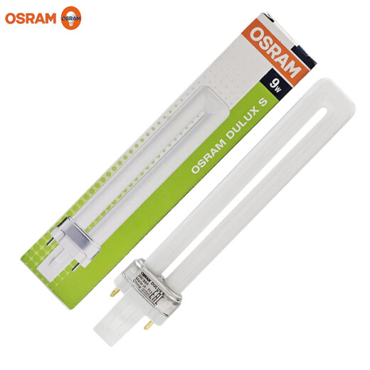 Osram plug-in single tube compact energy-saving fluorescent lamp G23 two-pin plug-in table lamp tube 9W/865 white light
