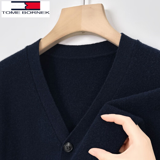 
Tommy Hee Kelly 100% Wool Knit Cardigan Men's Fall Middle-aged Father High-end Fashion Casual Sweater Jacket Autumn Clothes Black 165