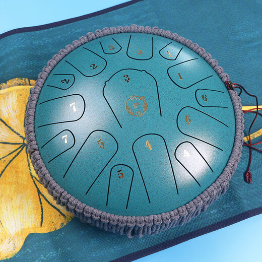 Assas ethereal drum 15-tone small 13-inch adult children beginner steel tongue drum birthday gift bear style - spotted green