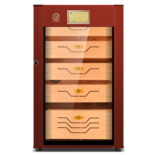 Bulldog Cigar Cabinet Constant Temperature and Humidity Cedar Wood Humidity Controlled Eggplant Household Red Wine Cabinet Humidifying Cabinet Imported Compressor Frequency Converter Energy Saving Naked Breeding Ammonia Removal Fingerprint Lock WiFi Divine Dog VC308 Fourth Generation PLUS Fingerprint Password Lock WiFi+VC308 Divine Dog