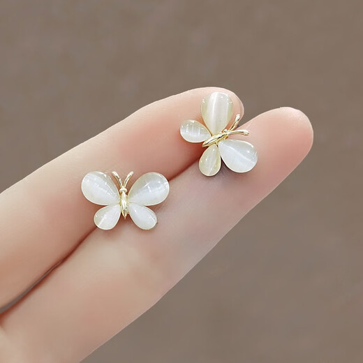 Bow small brooch for women, high-end opal collar, anti-exposure buckle, no sewing, invisible corsage fixing button, 2 pieces