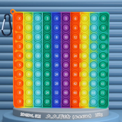 Vitalität Kinder interessante Zahl Crab Kinder Lernspielzeugdrucktastatur Alphanumeric 12x12 Multiplikationsformeln zur Zerstörung der Rattenpionierregenbogen 1-100 Zahlen (Single Rainbow 20cm)