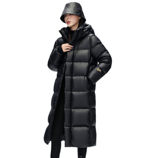 Markyinxiang Black Gold Long Men and Women Même veste super épaisse 2025 Hiver nord-est de la veste coréenne Veste à capuche lâche DH9276 Black L 120-140Jin [Jin est égal à 0,5 kg]