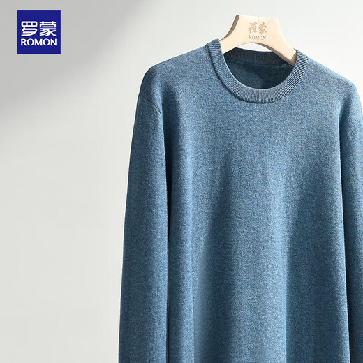 Romon [100% Wool] Pure Wool Sweater Men's Autumn and Winter Round Neck Sweater Men's Thin Pullover Bottoming Sweater Men's Clothing