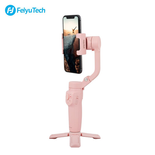 FeiyuTech 飞宇VLOGpocket2手机云台稳定器手持vlog拍摄神器 三轴防抖可折叠收纳 Vlogpocket2手机稳定器粉色（内配三脚架）