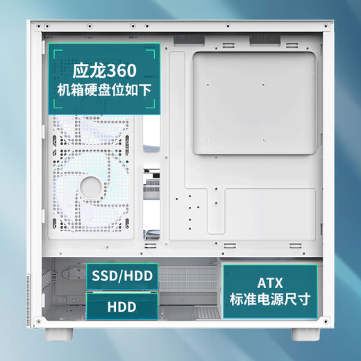 Peninsula Iron Box (PADO) Yinglong 360 White Sea View Room ATX Desktop Computer Main Case (No A-pillar/Supports 360 water cooling/9 fan positions/4090 graphics card)