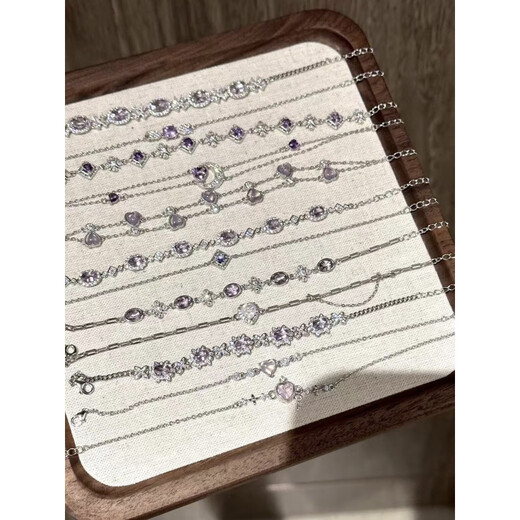 KOSK tanzanite bracelet purple series s925 silver natural amethyst amethyst girl's heart color 5mm light purple water simple style hand circumference about 15.5-19