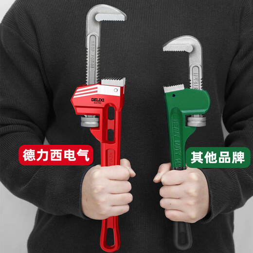 DELIXI ELECTRIC pipe wrench pipe wrench water pipe pliers multi-function plus self-tightening reinforced plastic pipe wrench 24 inches