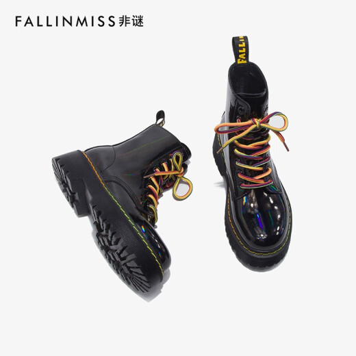 Non-mysterious thick-soled Martin boots for women 2020 autumn and winter new style retro versatile British style eight-hole single boots trendy ins05H0332 fantasy black 37