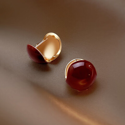 LANSILL Acacia Red Bean Earrings Girls Earrings Light Luxurious High-end Temperament Earrings Design Feeling Versatile for Outings Internet Celebrity Fashion Jewelry Birthday Gifts for Girlfriend Acacia Red Bean Earrings E0085