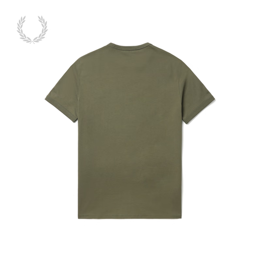 Fred Perry Herren kurzärmeligte T-Shirt 2025 Neues lässiges, reines Baumwollweizenohren farbenfrohe trendy M3519 Grh/grün l