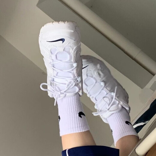 耐克（NIKE）女鞋2025夏季新款Air more Uptempo皮蓬减震篮球鞋大童运动休闲鞋 DH9719-100白色 37.5