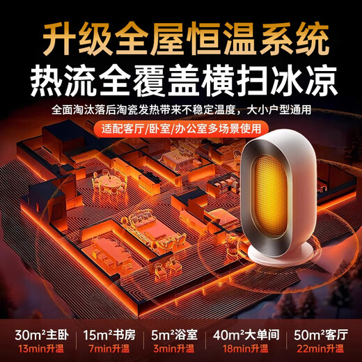 Niu Membrane Emperor Titanium Graphene丨Whole House Constant Temperature Heater Heater Fan Home Electric Heater Small Large Area Small Steel Cannon Small Sun Bathroom Living Room Bedroom Desktop Office Graphene Quick Heat 35 Quiet and Noise丨Variable Frequency Energy Saving