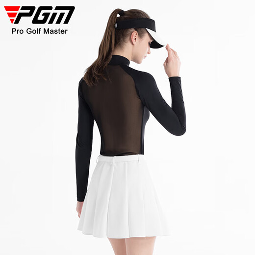 
PGM Golf Clothing Women's Ice Silk Sunscreen Base Shirt Top T-shirt Summer Sports YF677-Black [Top] S
