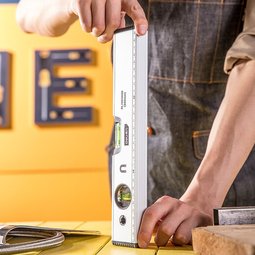Deli tool level household high-precision solid multi-function ruler measuring level plumber decoration tool magnetic level 300mm DL700300B