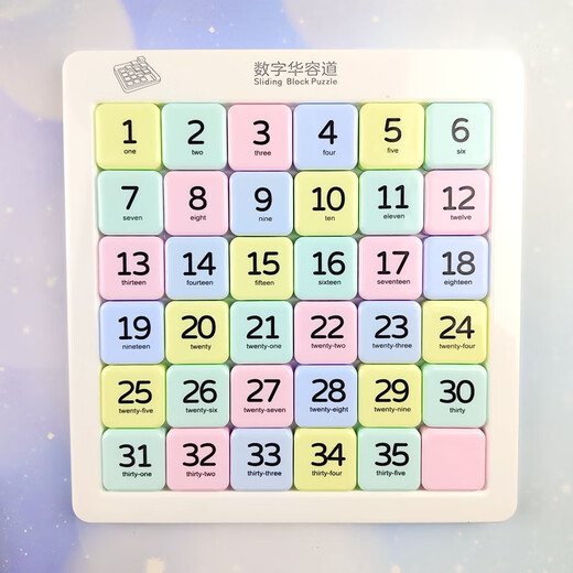 马卡龙华容道玩具汽车数字儿童三国拼图7-10岁训练思维女孩 5*5 2345678-10宝宝9-11岁小朋友生