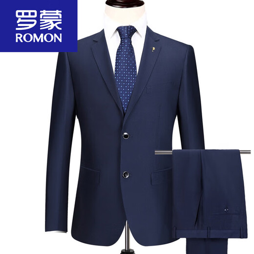 ROMON 2025 spring and autumn suit men's formal suit men's iron-free business work clothes professional middle-aged loose large size black without slits 168-2 175A (pants waistline can be matched)