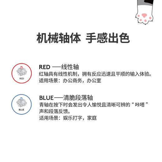 罗技（Logitech）K835机械键盘 有线键盘 游戏办公键盘 84键 白色 TTC轴 红轴-吾皇万睡系列
