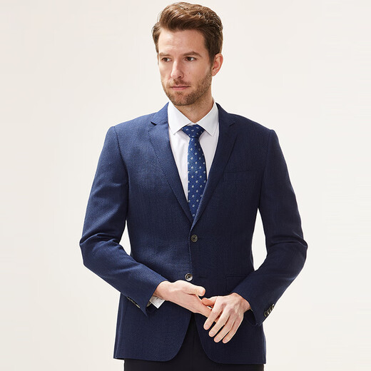 Jijia tissu italien reda laine pure 110s Blazer décontracté Business Formal Casual Men's Suit Blue Plaid 185 / 52A