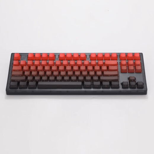 腹灵MK870鸿运当头侧刻成品无线机械键盘蝮灵客制化套件87键游戏 黑曜石【三模】+鸿运当头 红轴【纵享丝滑】