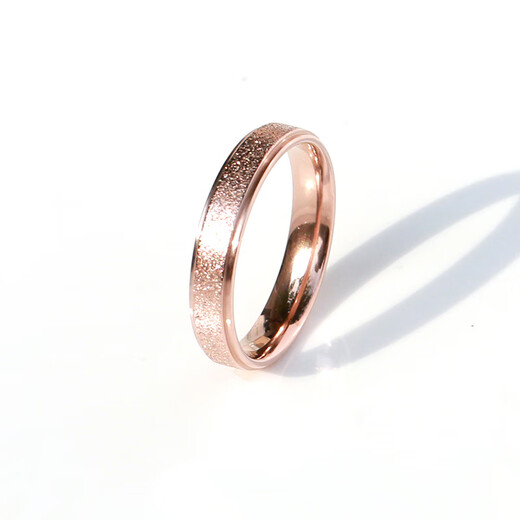 18K gold butt frosted ring for women AU750 rose gold men and women couple tail ring color gold pair 2MM rose gold frosted ring No. 5 is equivalent to No. 10 and No. 11